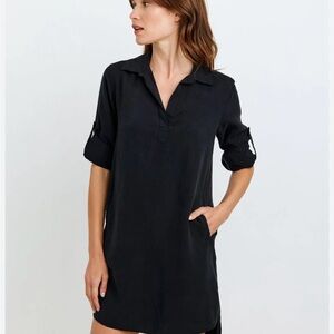 Bella Dahl Black A-Line Shirt Dress.